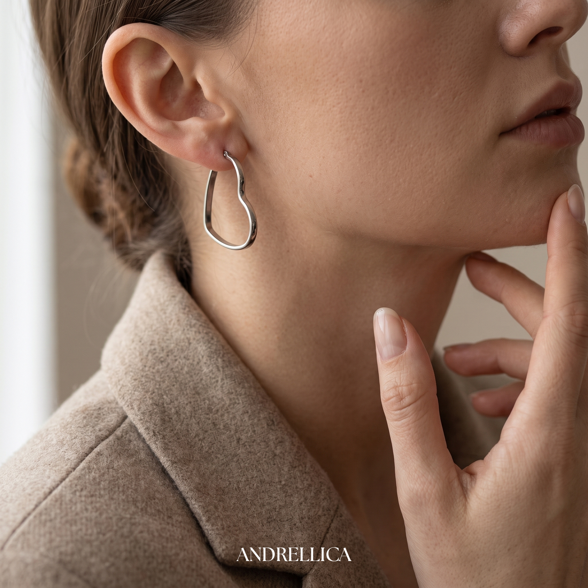 Heart Earrings White Gold