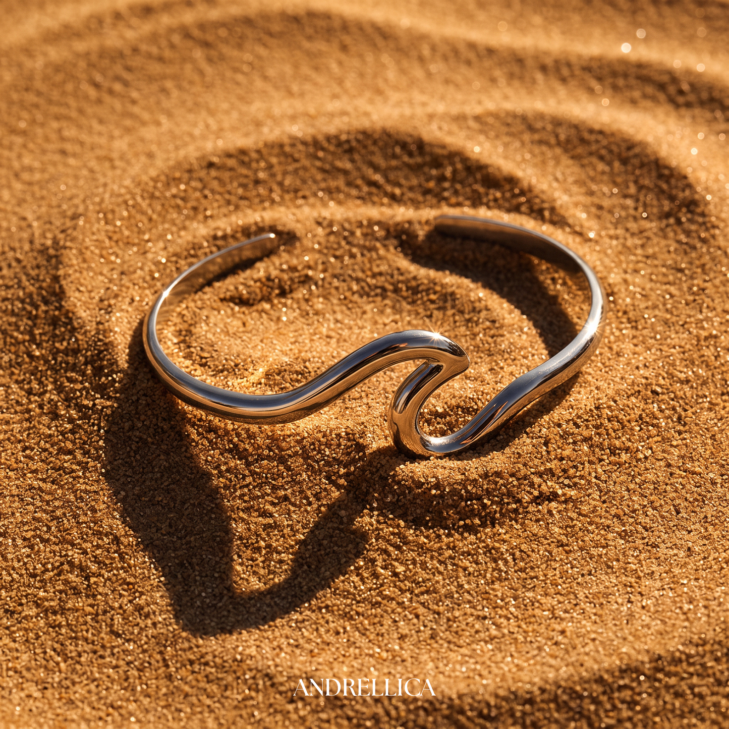 Wave Cuff White Gold