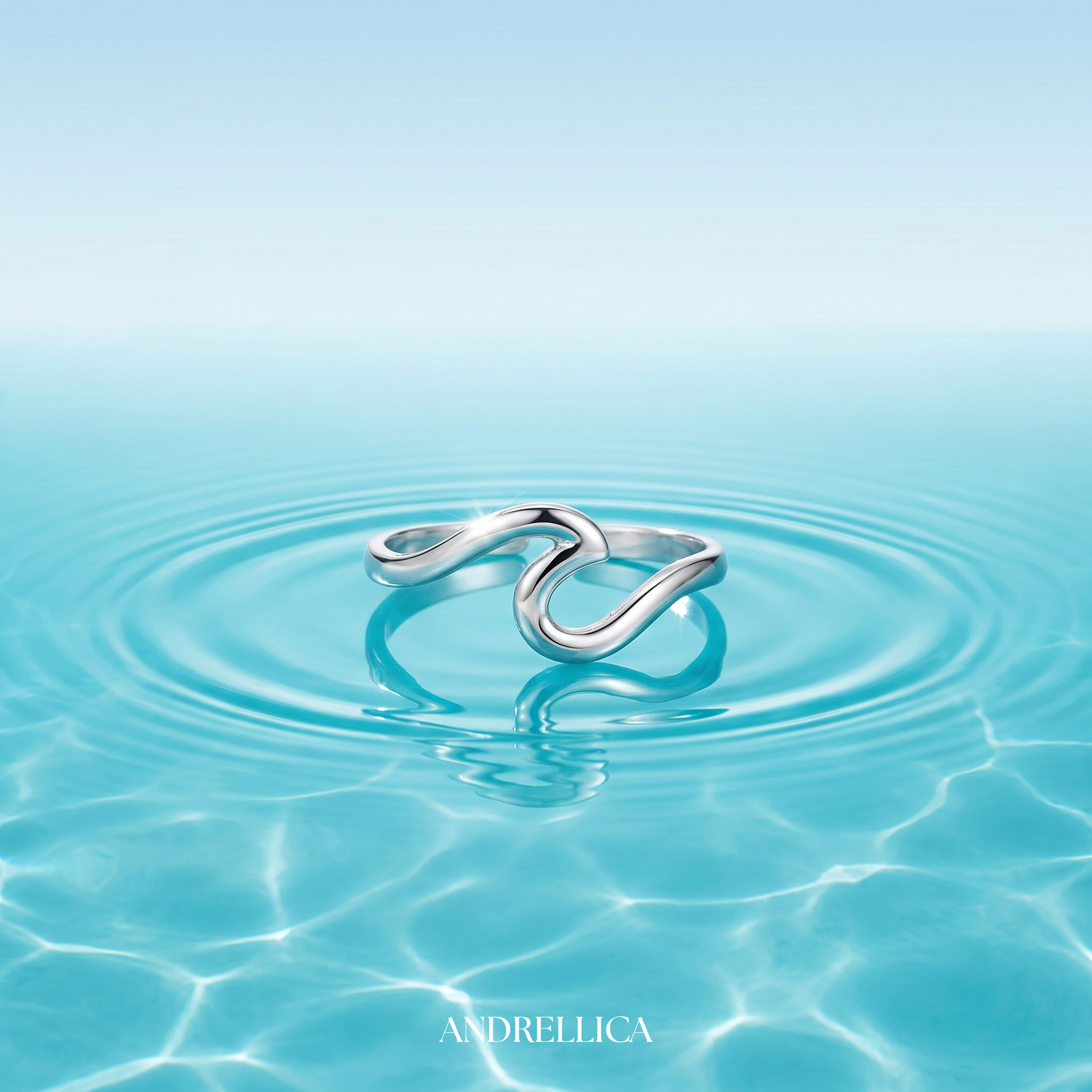 Wave Ring White Gold